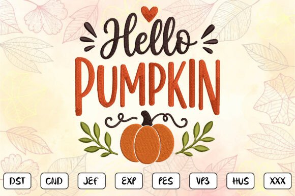 Download Hello Pumpkin Embroidery Design - Premium Resources
