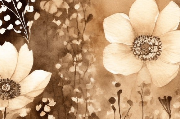 Download Warm Sepia Botanical Watercolor Floral - Premium Bundle